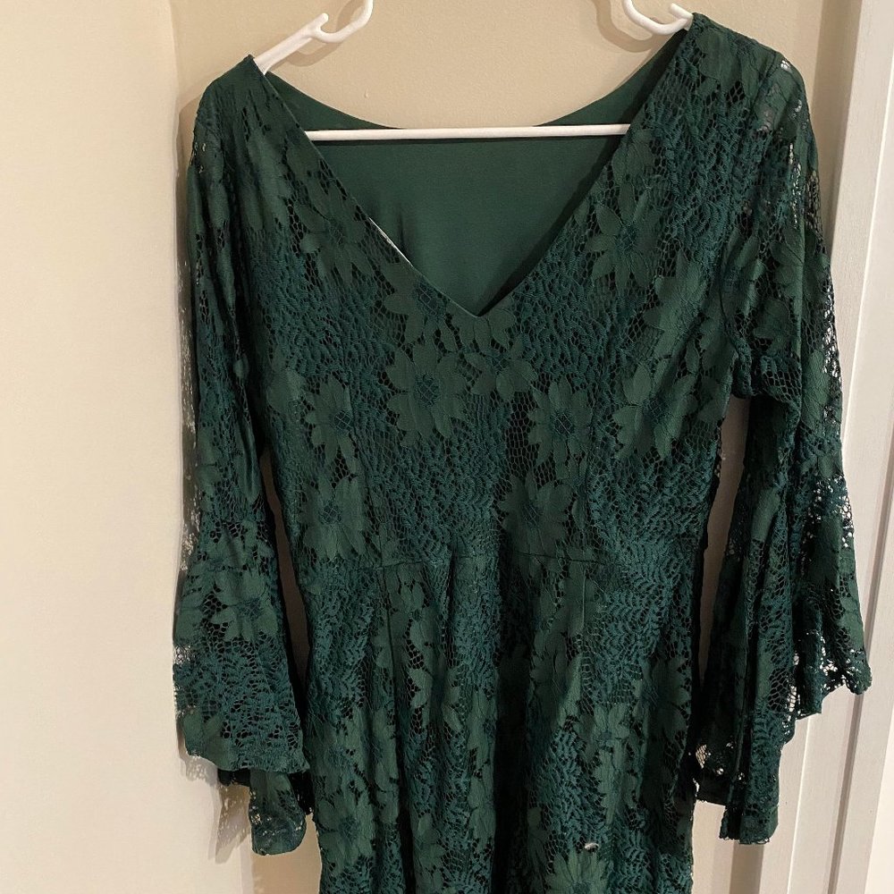 Forest Green Lulus Lace Dress